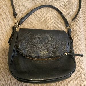 Black Leather Kate Spade Crossbody Purse